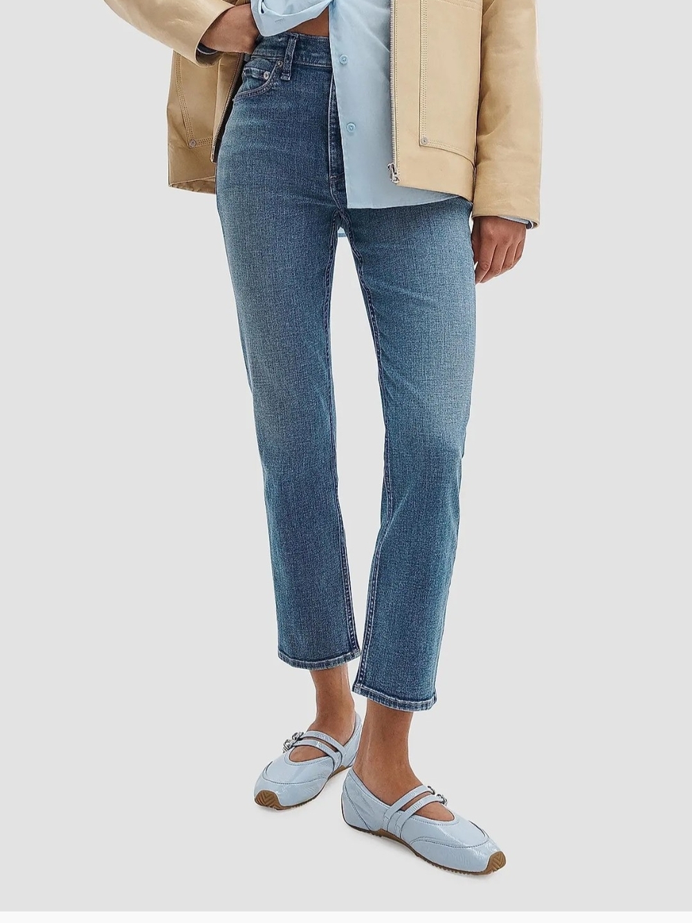 rag & bone Wren High Rise Slim Cropped Straight Jeans 29